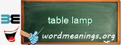 WordMeaning blackboard for table lamp